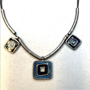 Chico’s Pendant Necklace Silver Tone Tribal Boho